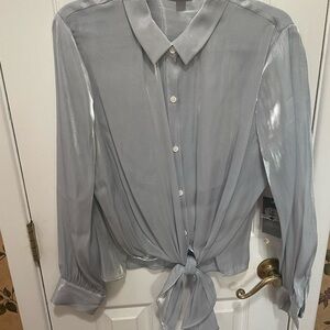 Vince Camuto light blue and White Striped Blouse